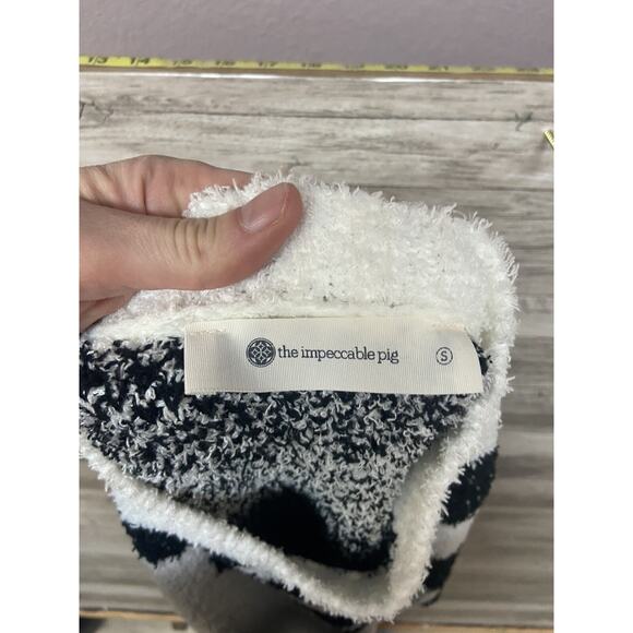 The Impeccable Pig Womens Sweater Size Small Pullover Black White Dots New - Picture 9 of 11
